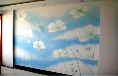 梨林画墙绘怎么画好白云的蓬松感？