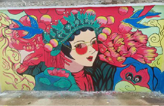 梨林墙体彩绘-网红墙