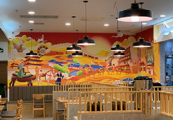 梨林商业空间彩绘介绍。