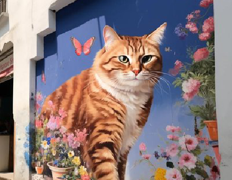 梨林自己绘制有个性的手绘墙