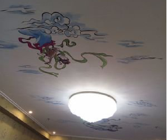 梨林如何快速绘制天花板上的手绘墙？