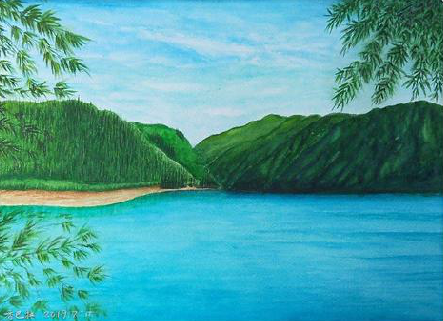 梨林在墙绘中，如何绘画绿水青山？